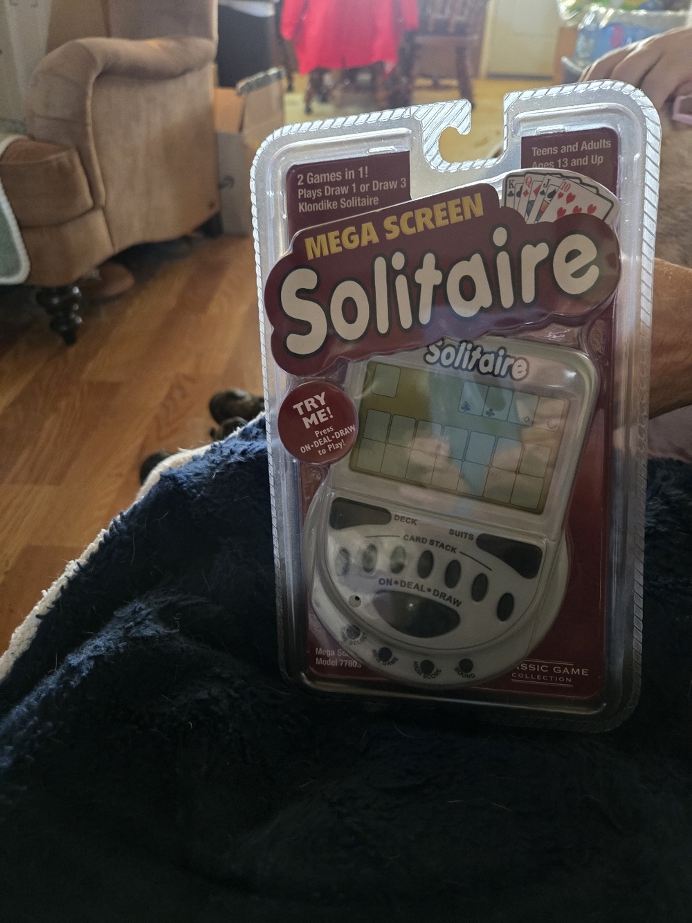 Solitaire Handheld Electronic Game by Solitaire - White and Maroon